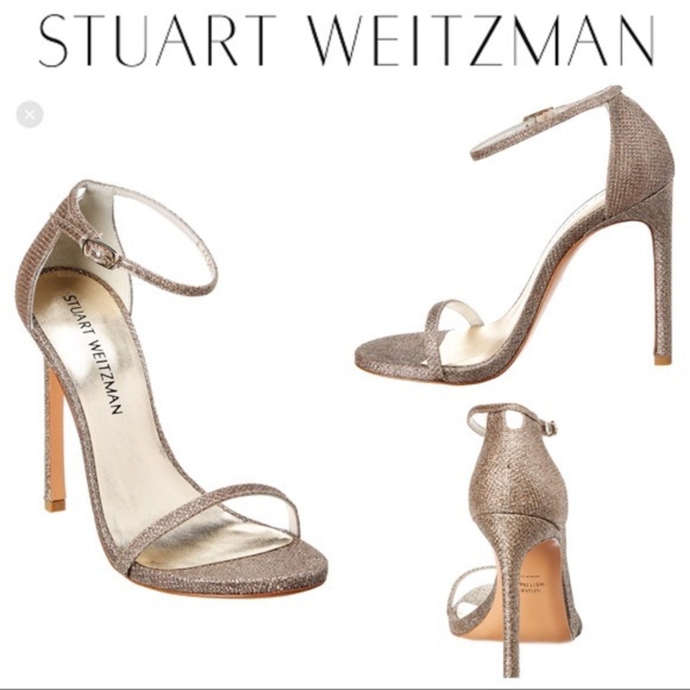 Stuart Weitzman Nudist Platinum Sandal